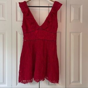 Tobi red lace dress